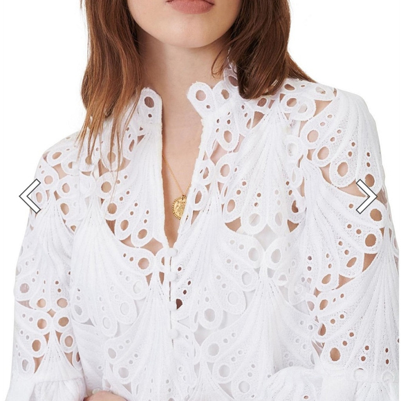 guipure lace dress with a large pattern White Eyelet - Picture 3 of 11